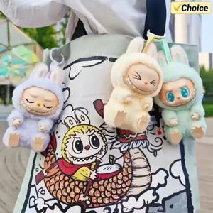 재고 있음 인기 애니메이션 피규어 라부부 하브 어 시트 시리즈 PVC 펜던트 인형 모델 장난감 귀여운 몬스터 레플리카 키체인 장난감 생일 선물