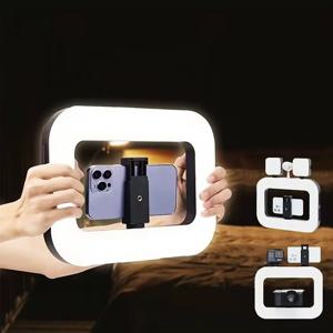 새로운 휴대용 링 LED 충전식 보조광 휴대용 휴대폰 라이브 방송 사진 촬영 데스크탑 토끼 케이지 셀카 조명