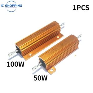 새로운 알루미늄 전원 금속 쉘 케이스 권선 저항기 50W 100W 0.01R~100K 1 3 4 6 8 10 20 200 500 1K 10K Ohm RX24 저항