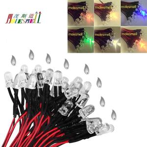 10pcs 5mm 깜박이는 3V DC 사전 유선 물 맑은 촛불 Led 빨간색 노란색 파란색 녹색 흰색 오렌지 깜박임 빛 램프 전구