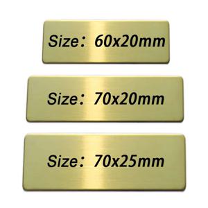 60X20 70x20 70x25mm 맞춤형 브로치 핀 맞춤형 새겨진 텍스트 로고 비즈니스 ID 플레이트 금속 태그 맞춤형 이름 배지