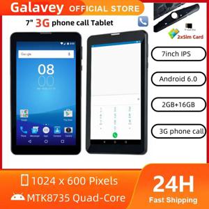안드로이드 6.0 LF705 3G 전화 통화, 7 인치 태블릿, MTK8735 쿼드 코어 CPU, 2GB RAM ROM, 16GB 1024*600 IPS 2 x SIM 카드
