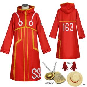 Egghead Island 의상 원숭이 D Luffy 로브 코스프레 의상 163 Luffy 자켓 코트 모자 복장 할로윈 의상