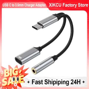 XIKCU 2 in 1 USB C ~ 3.5mm 헤드폰 및 충전기 어댑터 USB C PD 3.0 포트-Aux 오디오 잭 고속 충전 동글 케이블 코드
