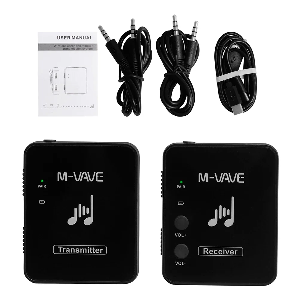 M-VAVE WP-10 무선 이어폰 모니터 2.4GHz 충전식 전송 수신기 시스템 전문 스테레오 모노 녹음