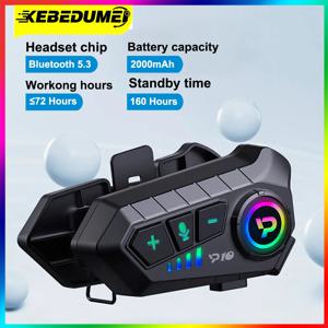 Kebidumei YP10 무선 Bluetooth5.3 오토바이 헬멧 헤드셋 핸즈프리 통화 키트 방수 음악 플레이어 스피커 이어폰
