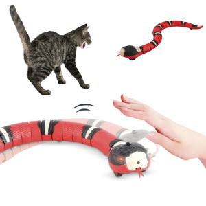 스마트 감지 대화 형 고양이 장난감 자동 전자 뱀 고양이 놀리는 놀이 고양이 개 애완 동물을위한 USB 충전식 새끼 고양이 장난감