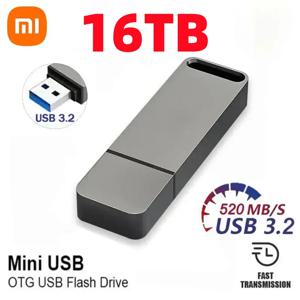 샤오미 Mijia 고속 전송 펜 드라이브 키, 휴대용 금속 메모리 드라이브, 방수, 16TB 플래시 드라이브, OTG USB3.2, 8TB, 4TB