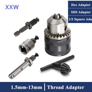 XXW 1.5mm-13mm 변환기 1/2 20UNF 키 드릴 척 나사 어댑터 육각 SDS 1/2 사각 임팩트 드라이버 렌치 비트 연결로드 육각