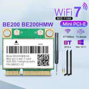 BE200 와이파이 7 카드 BE200NGW 블루투스 5.4 이더넷 어댑터, 트라이 밴드 2.4G, 5G, 6GHz, M.2 무선 네트워크 카드, PC 윈도우 10, 11 용 ,BE200 WiFi 7 Card BE200NGW Bluetooth 5.4 Ethernet adapter Tri Band 2.4G/5G/6GHz M.2 Wireless Network Card For PC Window