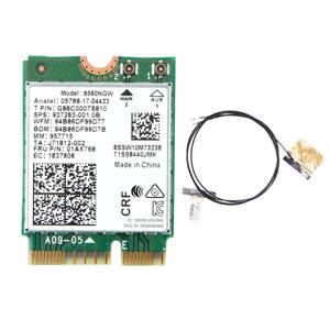 X07A 9560NGW WiFi 카드 + 안테나 1730Mbps 무선 AC 9560 듀얼 밴드 2.4G+5G BT 5.0 802.11Ac M.2 CNVI 9560NGW 무선 어댑터