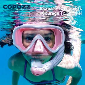 COPOZZ 어린이 다이빙 마스크 풀 페이스 HD 안티 안개 스쿠버 마스크 수중 스노클 마스크 세트 어린이 수영 스노클 다이빙 장비