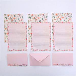 편지 패드와 9 개/대 종이 봉투 DIY 엽서 초대장 커버 편지 용지 한국어 편지지 사무 용품