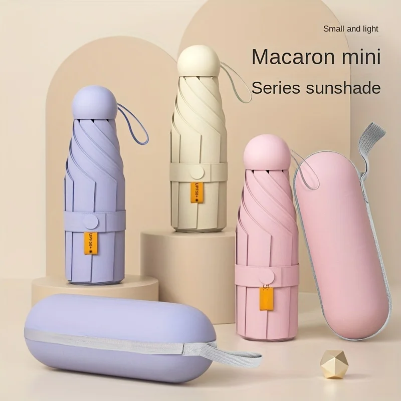 소형 여행 미니 우산 자외선 차단 캡슐 우산 5 배 초경량 차양 우산 Protable Manual