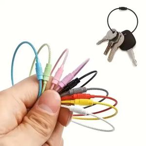10pcs 다채로운 스테인레스 스틸 와이어 수하물 태그 클립 내구성이 뛰어나고 여행 및 일상 사용에 적합한 설치가 용이함