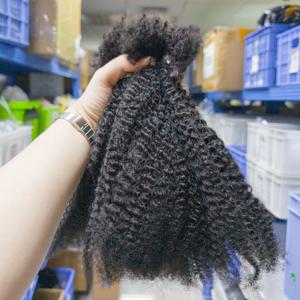 Locs Braids 4C Afro Kinky Curly 벌크 확장 브레이드 16인치 생 버진 헤어 처리되지 않은 벌크 씨실 없음 100% 인간 헤어 번들
