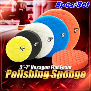 5pcs 자동차 연마 패드 키트 3/4/5/6/7 인치 자체 접착 버핑 휠 자동차 왁싱 스폰지 패드 자동 관리 청소 도구 2025