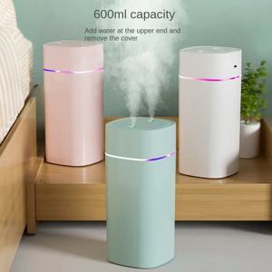 듀얼 노즐 USB 가습기 |   800ml/H 슈퍼 미스트 & 초저소음 |   차량/가정용 보습기