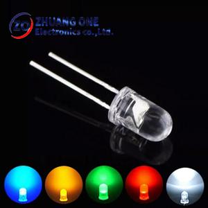 고품질 LED 투명 라운드 5MM 슈퍼 밝은 물 맑은 녹색 빨간색 흰색 노란색 파란색 빛 LED 전구 발광 다이오드
