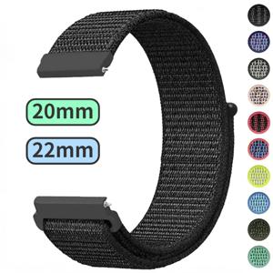 Huawei Watch 4/GT-2-3-Pro/Amazfit GTR/GTS 벨트 용 삼성 갤럭시 시계 3/4/5/6/Gear S3 손목 밴드 용 22mm 20mm 나일론 루프 스트랩