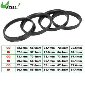UXCELL 4pcs 67.1mm ~ 60.1mm 72.6mm ~ 57.1mm 66.6mm ~ 57.1mm 자동차 허브 중심 링 휠 보어 센터 스페이서 허브 링