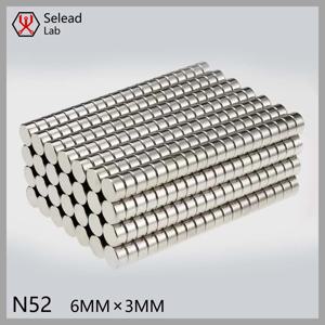 Seleadlab 100pcs N52 6*3 3D 프린터 용 강력한 슈퍼 표준 라운드 희토류 영구 네오디뮴 자석 Voron 2.4 Trident