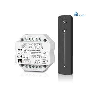 MJJC S1-B LED 조광기 220V 2.4G R11 RF 무선 원격 Triac 조광기 AC 230V LED 램프 전구 빛에 대 한 푸시 이중 스위치