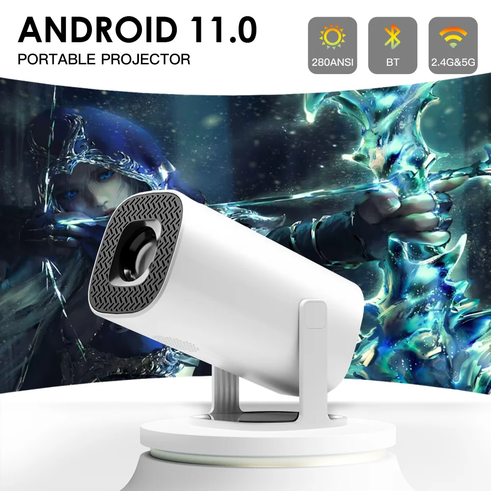 P30 스마트 미니 프로젝터 안드로이드 11 WiFi6 지원 4K 1080P BT5.0 프로젝터 1280*720P 홈 시네마 휴대용 프로젝터