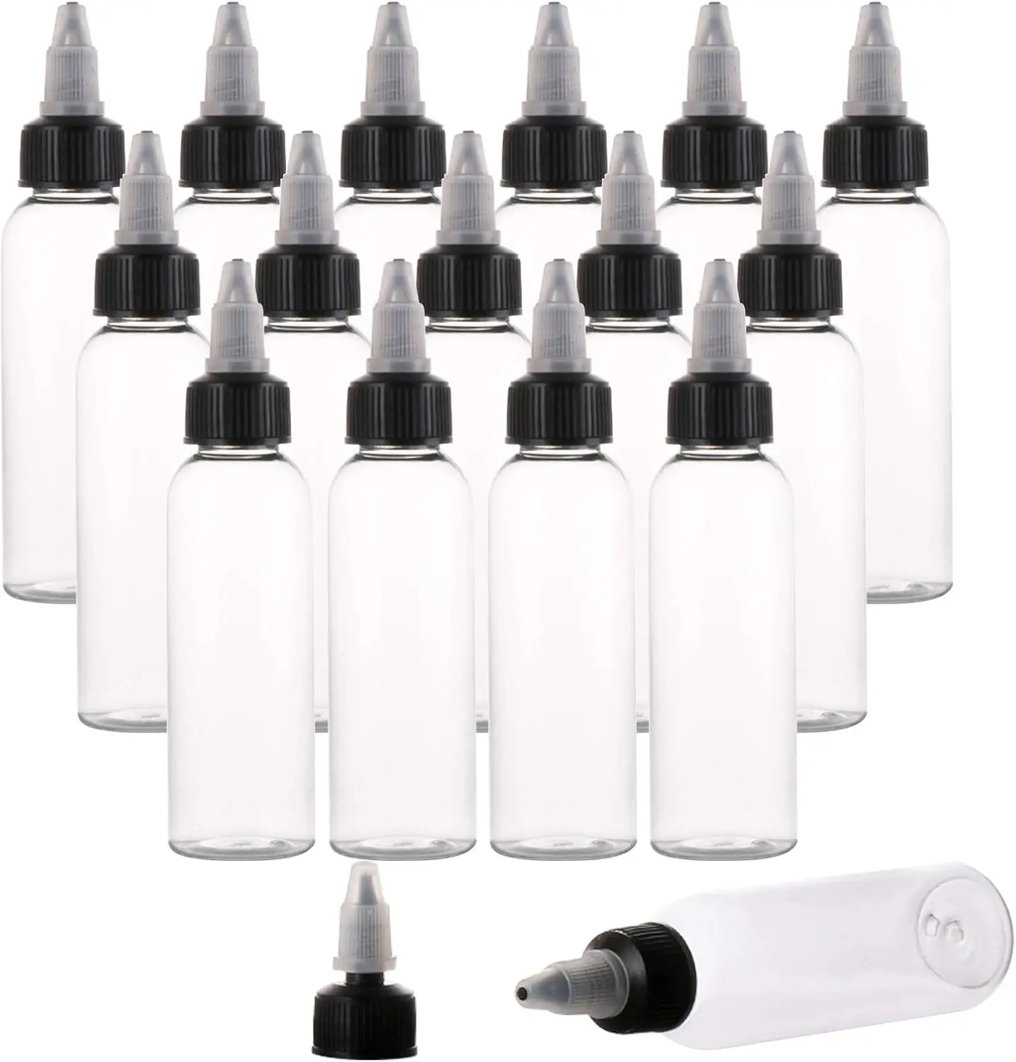 5Pcs 30ml/60ml/100ml/120ml/150ml 플라스틱 애완 동물 주스 액체 용량 Dropper 병 트위스트 탑 캡 문신 안료 잉크 용기