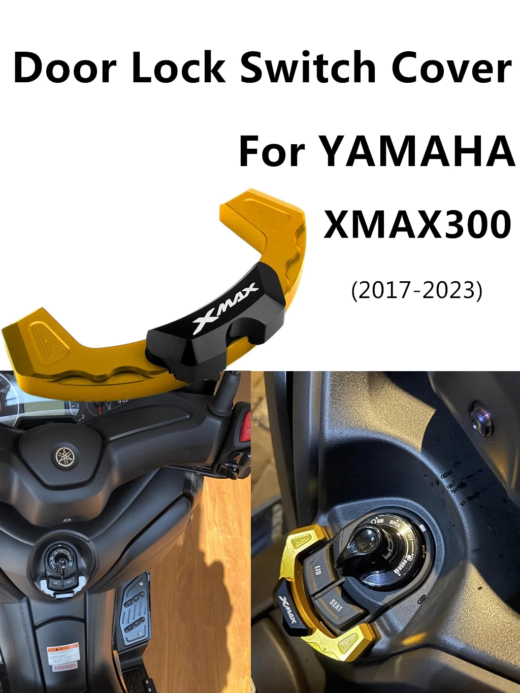XMAX300 XMAX250 XMAX 300 도어 잠금 스위치 커버 시작 버튼 스타터 보호 캡 오토바이 액세서리 2017-2023