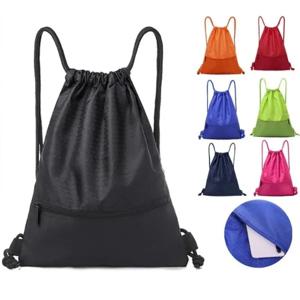 야외 스포츠 체육관 Drawstring 가방 두꺼운 로프 농구 축구 대용량 나일론 방수 지퍼 배낭 피트니스 남자 포켓