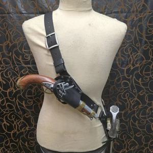 중세 해적 Baldric 어깨 벨트 칼 홀더 Scabbard Knight Musketeer 의상 가죽 단검 Flintlock 홀스터 액세서리
