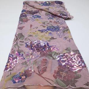 통관 장식 조각 Tulle 레이스 원단 2025 고품질 아프리카 스위스 Voile 자수 메쉬 그물 끈 바느질 파티 드레스에 대한 5 야드