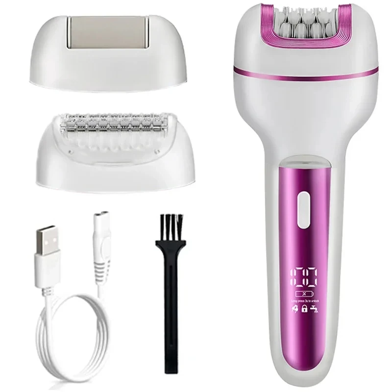 3in1 충전식 여성 제모기 얼굴 바디 전기 면도기 여성 제모 비키니 트리머 다리 레이디 면도기 캘러스 리무버