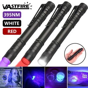 395nm 미니 UV 손전등 블랙 라이트 레드/화이트/UV 손전등 휴대용 자외선 손전등 휴대용 감지기 토치 라이트 애완 동물