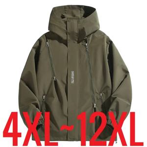 큰 사이즈 12XL 폭격기 재킷 남자 후드 지퍼 윈드 브레이커 남성 낚시 방수 방풍 앞 유리 겉옷 대형 플러스 지방