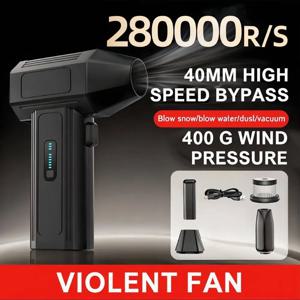 280000 RPM 공기 송풍기 40mm 브러시리스 모터 터보 제트 송풍기 400g 풍압 먼지 날리는 터보 팬 제트 6 기어 조절 가능