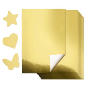 10 시트 A4 크기 금속 골드 카드 재고 용지 높은 반사 거울 단면 DIY 공예 거울 광택 카드 재고