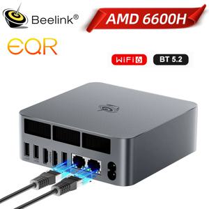 Beelink EQR6 AMD Ryzen 5 6600H DDR5 16GB 24GB RAM 500GB SSD 미니 PC WiFi6 4K HD 데스크탑 컴퓨터 VS R7 7735HS SER5 Pro 5800H
