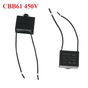 1PCS CBB61 450V 시작 커패시터 0.8/1/1.2/1.5/1.8/2/2.5/3/3.5/4/4.5/5/6/7/8/10 미크로포맷 팬 천장 배기 모터 실행 커패시터 CBB61