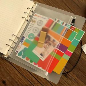 A5/A6 PVC 루스 리프 노트 지퍼 백 6 홀 루스 리프 폴더 명함 가방 커팅 템플릿 보관 루스 리프 백