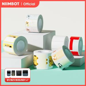 NIIMBOT 1 롤 방수 스티커 케이블 라벨 B21 B3S B1 B31 Commercia 스마트 휴대용 프린터 라벨 메이커 용 자체 접착 태그