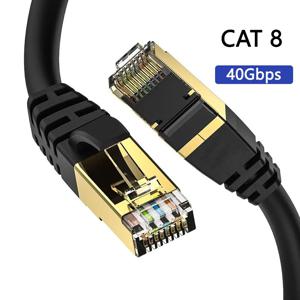 LAN 네트워크 이더넷 케이블, 라우터 PC Ps4 TV 노트북 RJ45 케이블, Cat8 Rj45 속도 네트워크 케이블, 40Gbps 2000Mhz 26AWG