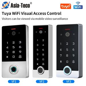 Tuya WiFi 비디오 인터콤 액세스 제어 시스템 빌라 아파트 용 지문 키패드 야외 금속 케이스 모니터 필요 없음