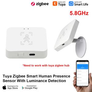 Tuya Zigbee 인간 존재 감지기 스마트 라이프 MmWave 레이더 Pir 모션 센서(휘도 거리 감지 모니터 호흡 포함)