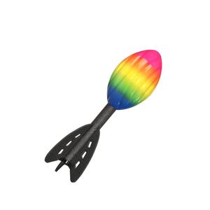 29cm 레인보우 폼 나선형 로켓 축구 손 던지기 장난감 야외 장거리 다트 장난감 통합 재미 던지기 게임