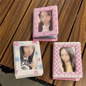 3 인치 미니 Kpop 앨범 귀여운 이름 카드 책 Kpop 아이돌 카드 바인더 사진 앨범 20 포켓 작은 카드 수집 도서 사진 앨범