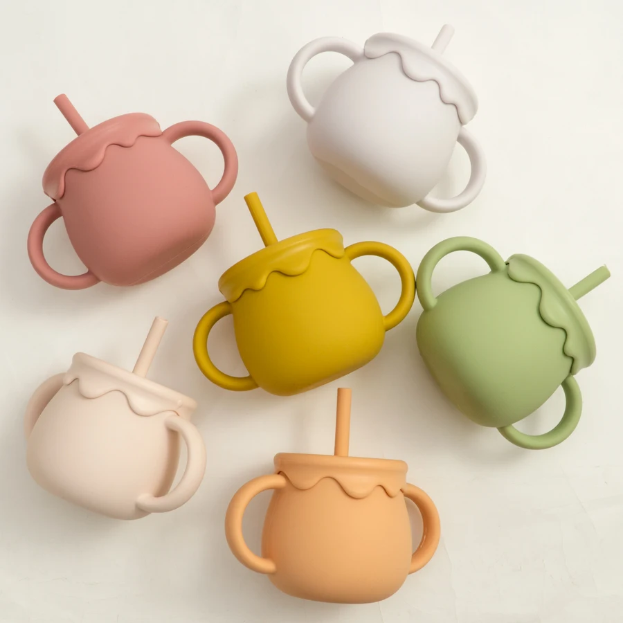 아기 수유 컵 휴대용 Drinkware Sippy 컵 단단한 음식 용기 스낵 컵 유아 학습 컵 신생아 용품