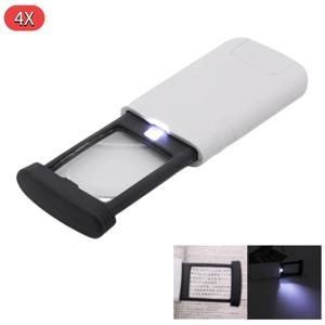 3개의 LED 조명이 있는 4X 확대경 - 보석, 독서 및 공예용 접이식 포켓 현미경(휴대용 조명 루페, HD 렌즈)