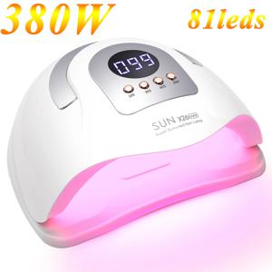 SUN X26 MAX 네일 건조기 기계 380W UV LED 램프 손톱 81LED 젤 폴란드어 경화 매니큐어 램프 자동 스마트 센서 네일 아트